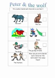 Peter and the Wolf Worksheet Awesome English Teaching Worksheets Musical Instruments