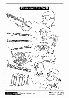 Peter and the Wolf Worksheet New Learn Me Music &quot;peter and the Wolf&quot; Matching and Coloring