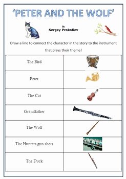 Peter and the Wolf Worksheet New Peter and the Wolf Listening Worksheets by