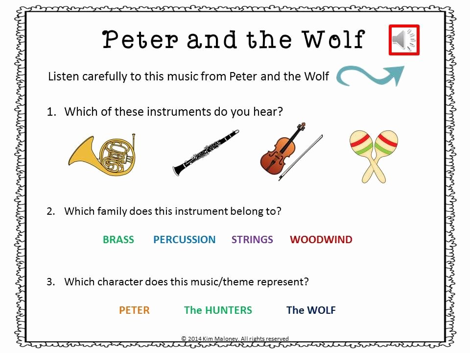 Peter and the Wolf Worksheet New Peter and the Wolf Listening Worksheets
