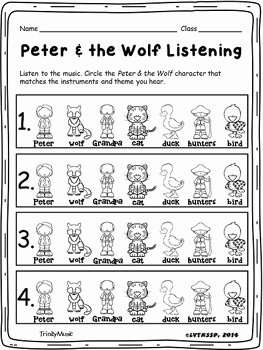 Peter and the Wolf Worksheet Unique Peter &amp; the Wolf Listening Quiz by Trinitymusic
