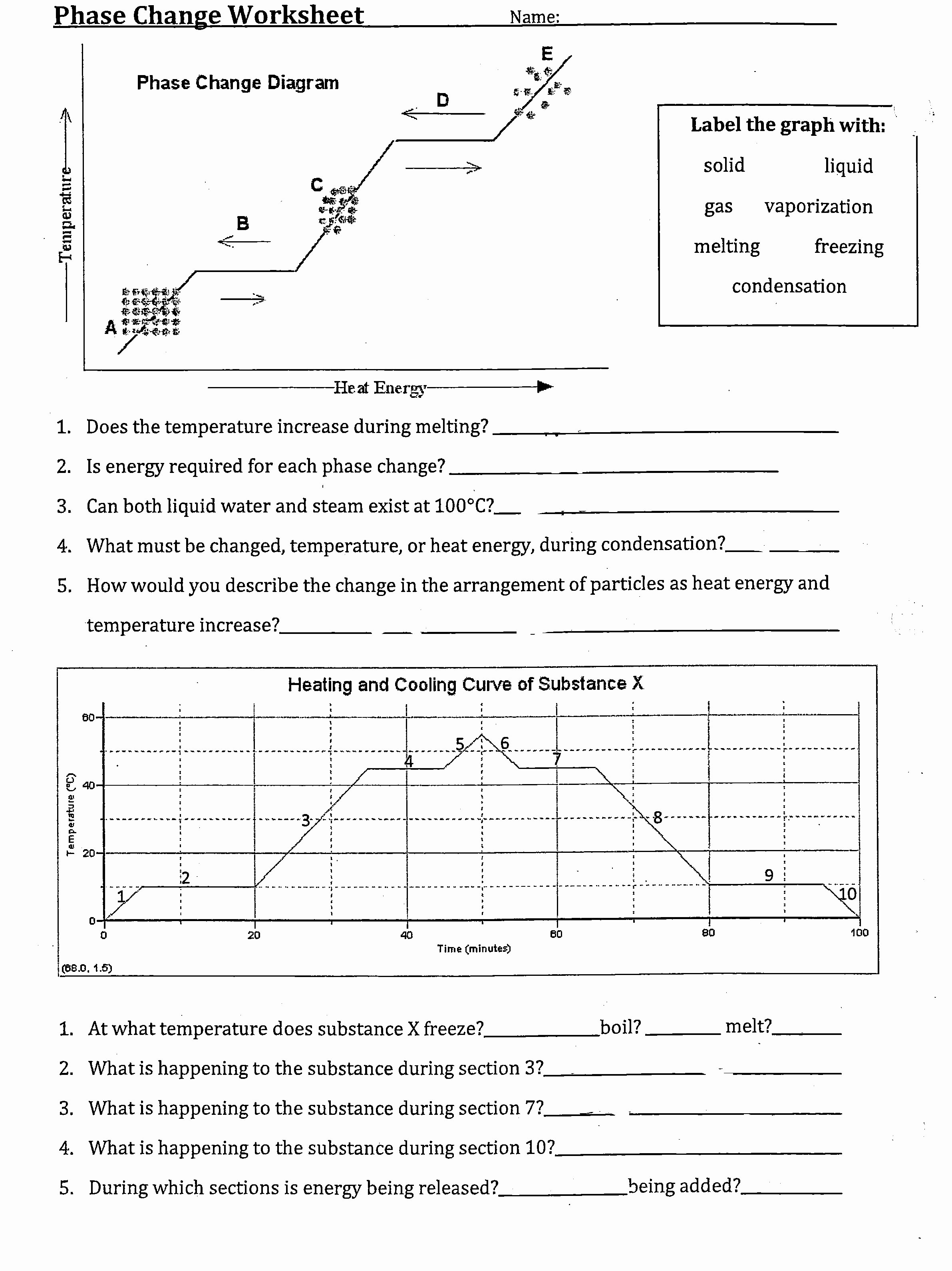 Phase Diagram Worksheet Answers Lovely Worksheet Phase Changes Worksheet Grass Fedjp Worksheet