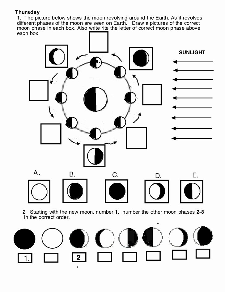 Phases Of the Moon Worksheet Inspirational solar About the Moon Worksheet 6