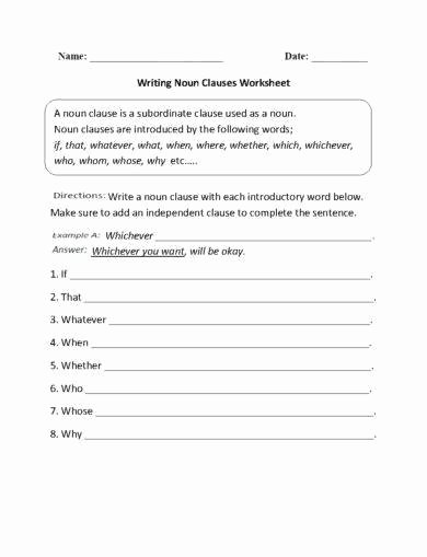 Phrase and Clause Worksheet Luxury 18 Clause Examples Pdf