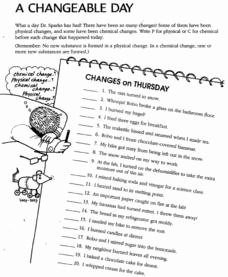Physical and Chemical Change Worksheet Best Of A Changeable Day 4th 6th Grade Worksheet