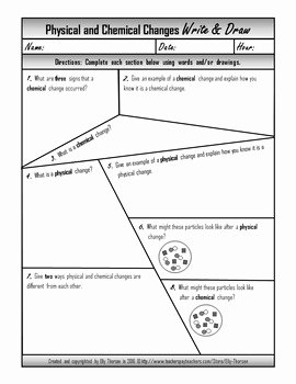 Physical and Chemical Change Worksheet Best Of Physical and Chemical Changes Worksheet Bundled Package by