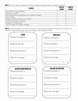 Physical and Chemical Properties Worksheet Awesome Physical and Chemical Properties &amp; Change Synthesis