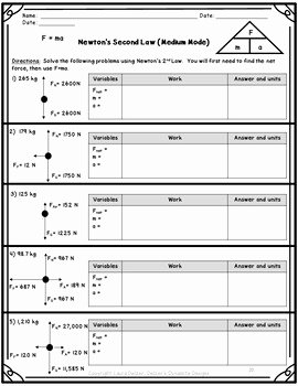 Physical Science Newton&amp;#039;s Laws Worksheet Luxury Physical Science Unit 2 force Newton S Laws and