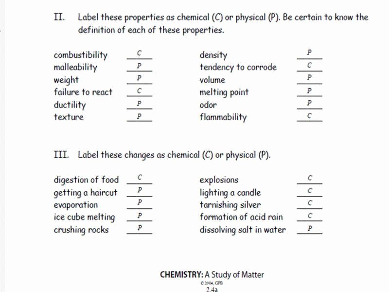 Physical Vs Chemical Changes Worksheet Best Of Physical Vs Chemical Change Worksheet