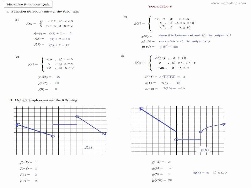 Piecewise Functions Worksheet Answer Key Best Of Worksheet Piecewise Functions Answers