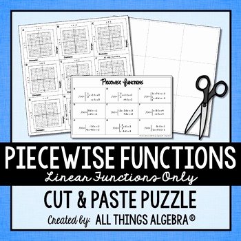 Piecewise Functions Worksheet Answer Key Elegant Piecewise Functions Cut and Paste Puzzle Linear Functions