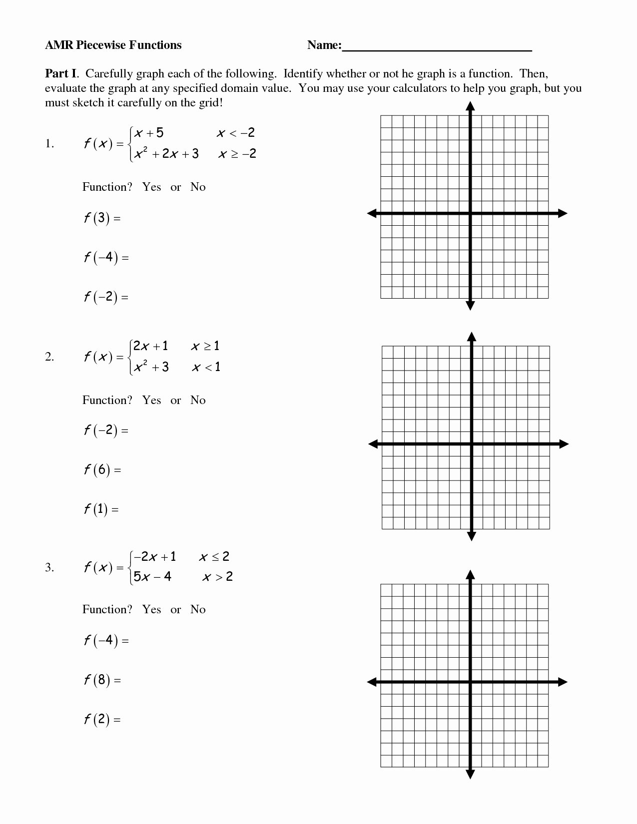 Piecewise Functions Worksheet Answer Key Unique 17 Best Of Graph Functions Worksheets Algebra