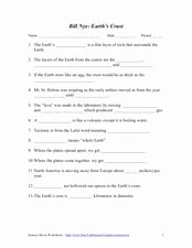 Planet Earth Freshwater Worksheet Answers Awesome Bill Nye Earth S Crust Worksheet for 4th Grade
