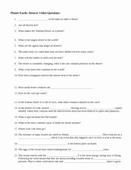 Planet Earth Freshwater Worksheet Answers Lovely Planet Earth Video Questions the World Biomes by Amy