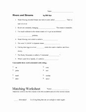 Planet Earth Freshwater Worksheet Answers Lovely Rivers and Streams by Bill Nye 4th 8th Grade Worksheet