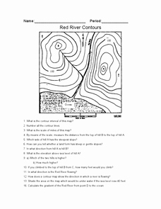 Planet Earth Freshwater Worksheet Answers Luxury Red River Contours 7th 10th Grade Worksheet