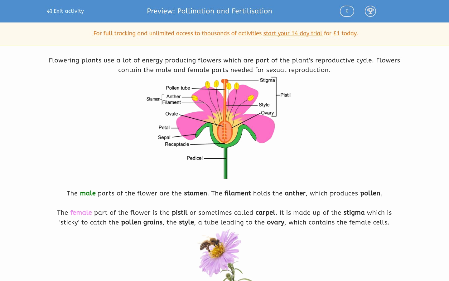Plant Reproduction Worksheet Answers Elegant Pollination and Fertilisation Worksheet Edplace