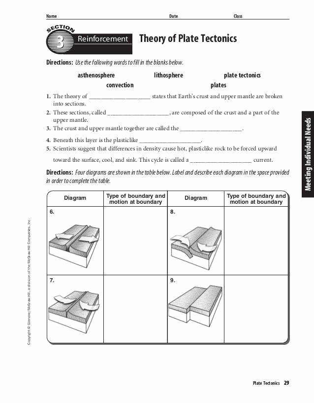 Plate Boundary Worksheet Answers Awesome Plate Boundaries Worksheet