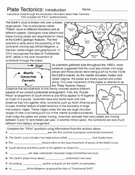 Plate Tectonic Worksheet Answers Beautiful Plate Tectonics Introduction and Map Activity by Geo