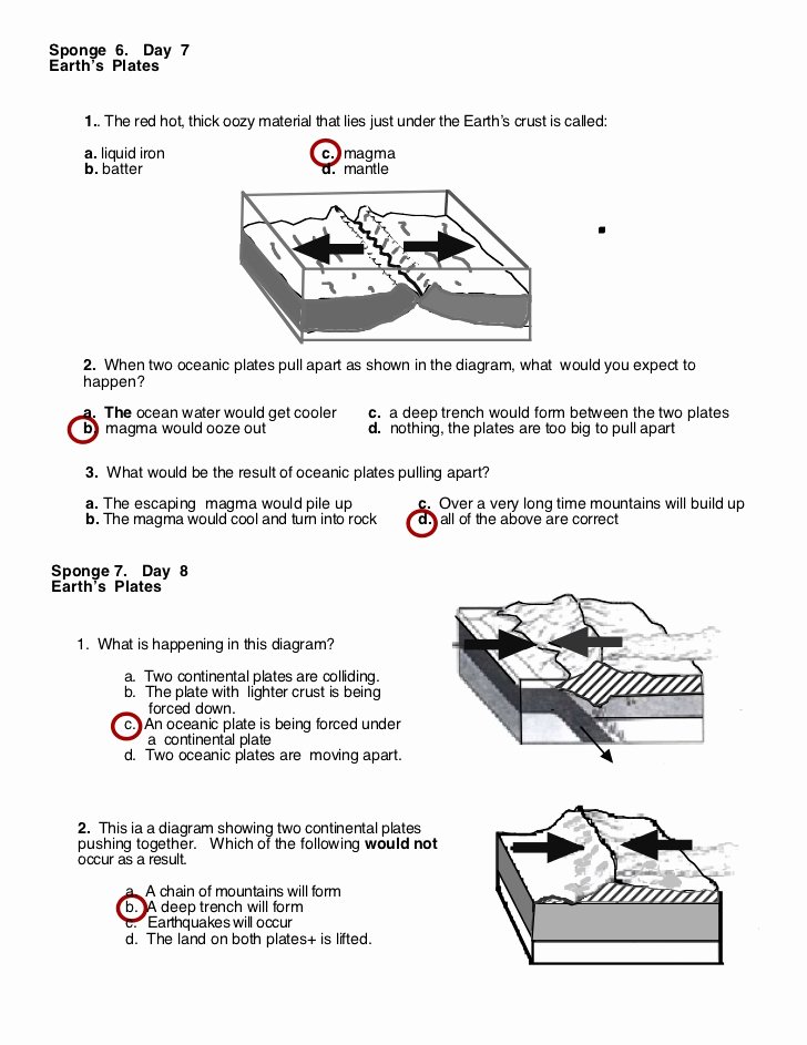 Theory Of Plate Tectonics Worksheet