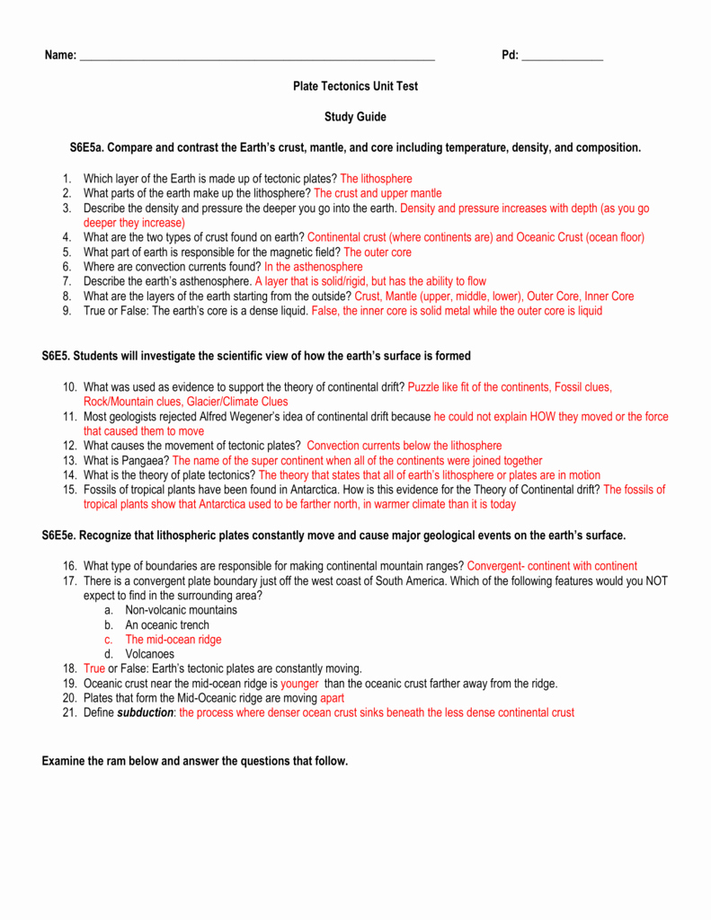 Plate Tectonics Gizmo Student Activity Sheet Answer Key + My PDF Collection 2021