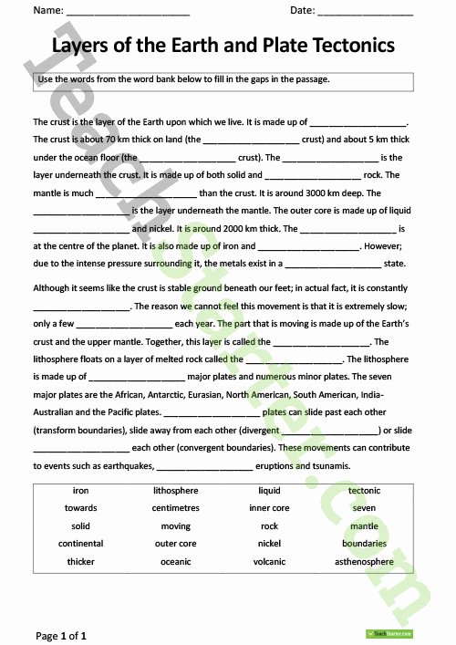 50 Plate Tectonics Worksheet Answers | Chessmuseum Template Library