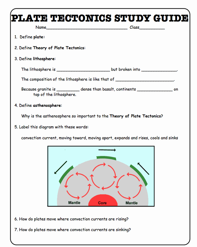 Plate Tectonics Worksheet Answers Luxury Plate Tectonics Worksheets Middle School