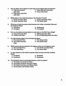 Plate Tectonics Worksheet Answers Unique Plate Tectonics Quiz and Answer Key by the Sci Guy