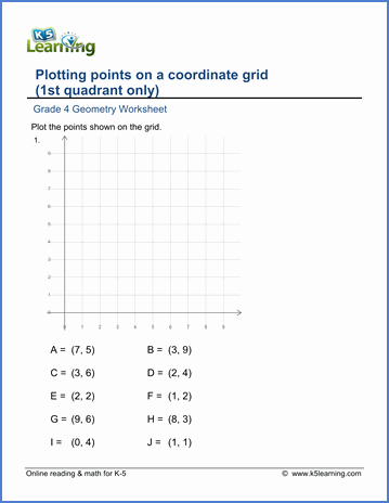 Plotting Points Worksheet Pdf Best Of Grade 4 Geometry Worksheets Plot Points On A Coordinate