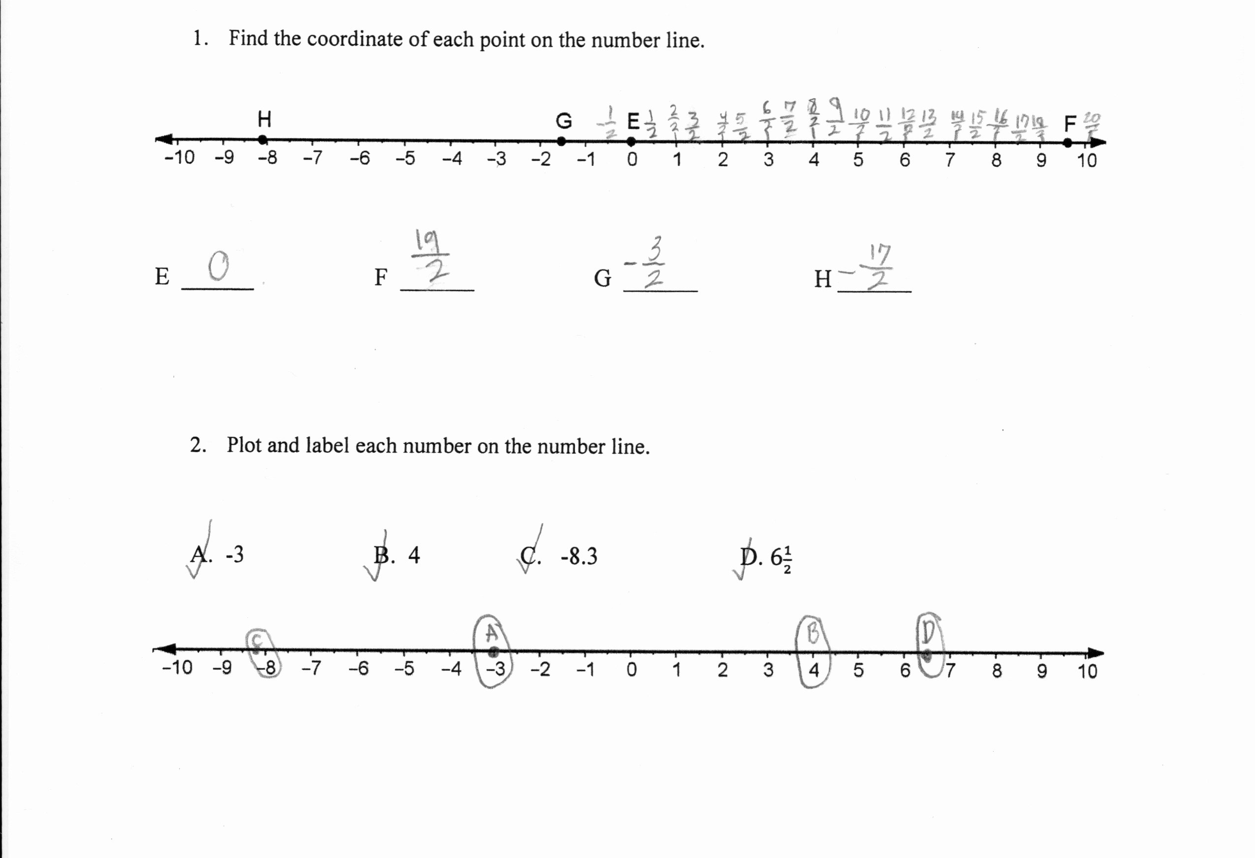 Plotting Points Worksheet Pdf Elegant Graphing Points On the Number Line