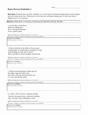 Poetic Devices Worksheet 1 Awesome Poetic Devices Worksheet 01 Rtf Name Poetic Devices