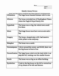 Poetic Devices Worksheet 1 Best Of Allegory Worksheets On A Literary Device for Any Book