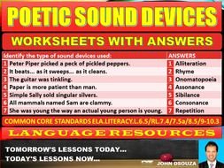 Poetic Devices Worksheet 1 Lovely Poetic sound Devices Worksheets with Answers by John
