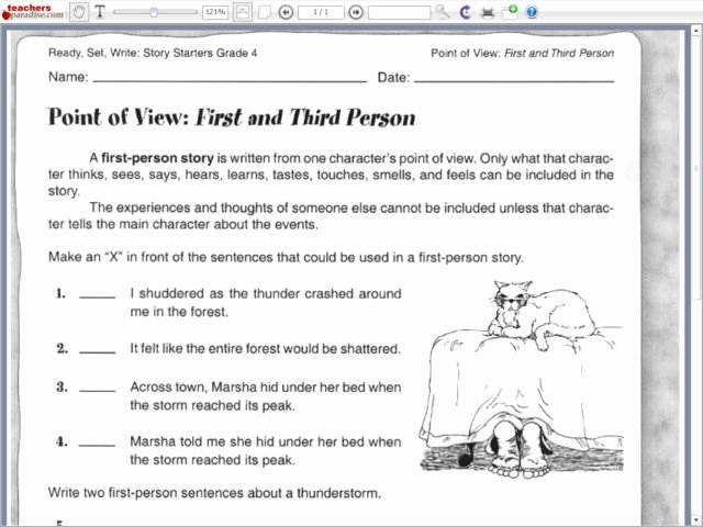Point Of View Worksheet Best Of Point Of View First and Third Person Worksheet