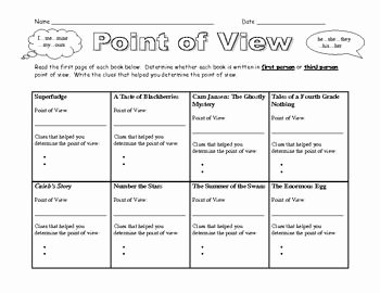 Point Of View Worksheet Lovely 17 Best Of Worksheets First Second Third Third