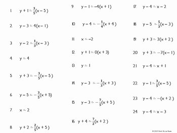 Point Slope form Practice Worksheet Elegant Graphing Linear Equations From Point Slope form Matching