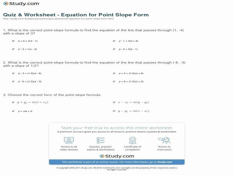 Point Slope form Worksheet Awesome Point Slope form Worksheet