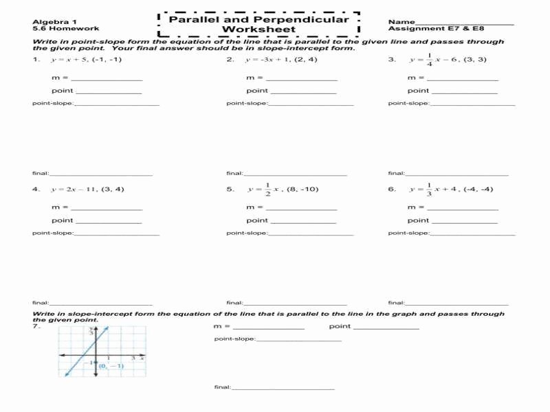 point slope form worksheet