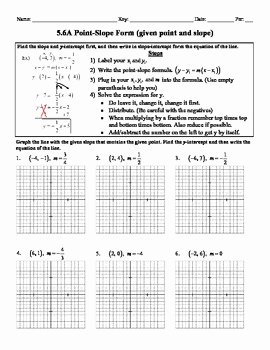 Point Slope form Worksheet Best Of Holt Algebra 5 6a Point Slope form Given A Point and