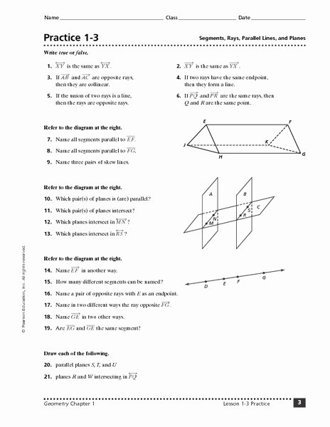 Points Lines and Planes Worksheet Luxury Points Lines and Planes Worksheets Answers the Best