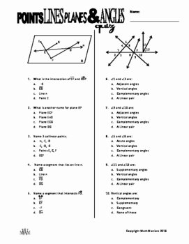 Points Lines and Planes Worksheet New Ipdf Worksheets