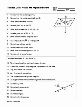 Points Lines and Planes Worksheet New Points Lines Planes and Angles Lesson by Mrs E Teaches