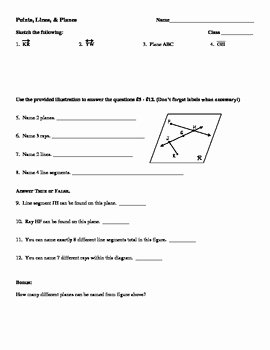 Points Lines and Planes Worksheet Unique Points Lines and Planes Worksheet by Mrs Ungaro