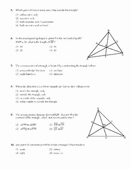 Points Of Concurrency Worksheet Awesome Triangle Concurrency Centroid orthocenter Incenter