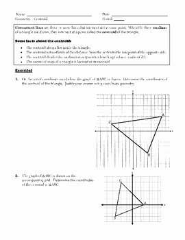 Points Of Concurrency Worksheet New Triangle Concurrency Centroid orthocenter Incenter