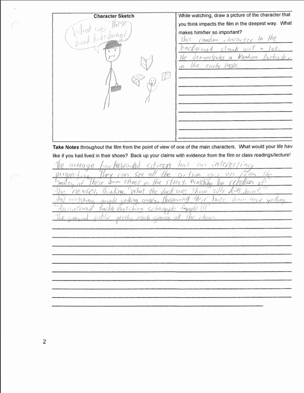 Political Cartoon Analysis Worksheet Awesome &quot;newsies&quot; Movie Observation Worksheet something Along