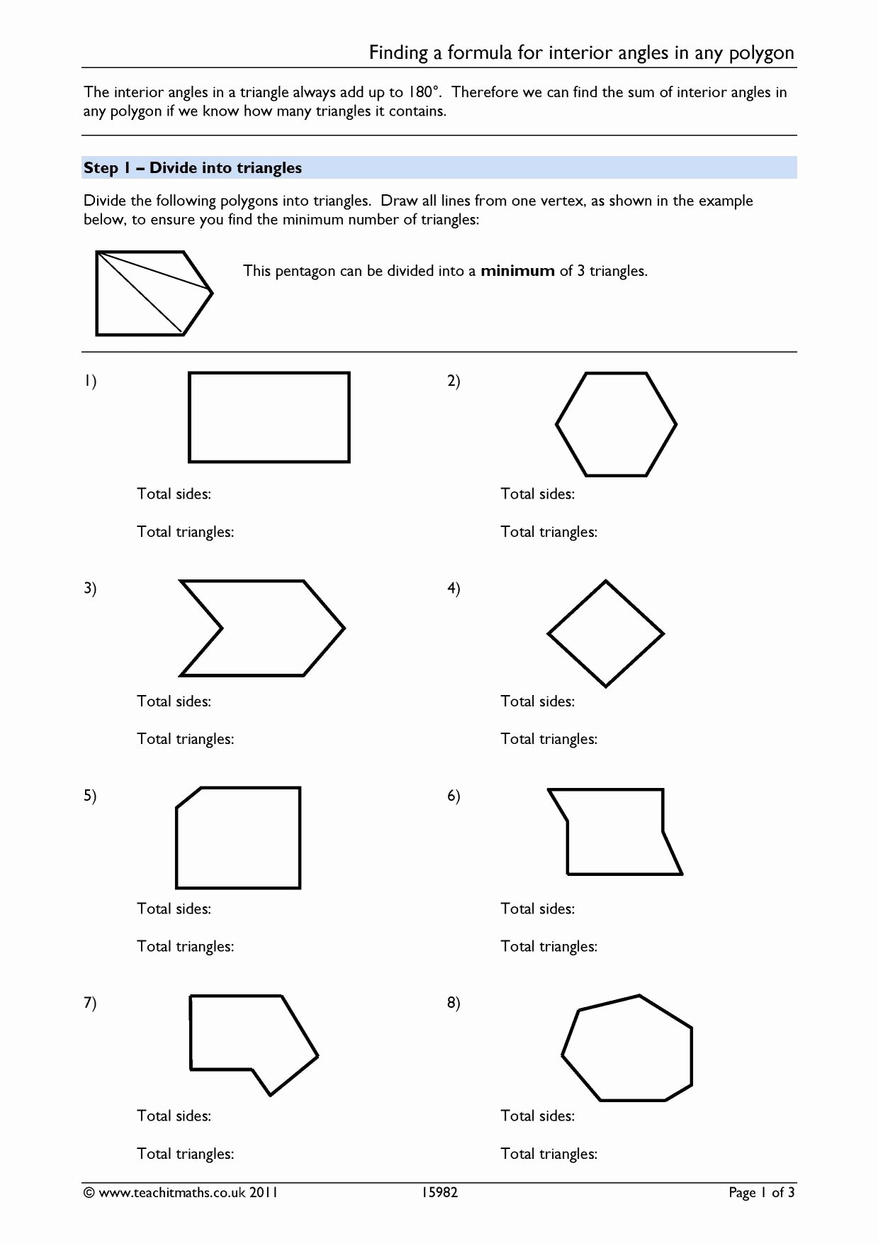 Polygon and Angles Worksheet Elegant Worksheet Interior Angles A Polygon Worksheet Grass