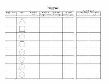 Polygon and Angles Worksheet Inspirational Table Of Polygons