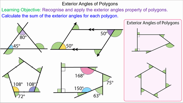 Polygon and Angles Worksheet New Exterior Angles Of Polygons Mr Mathematics