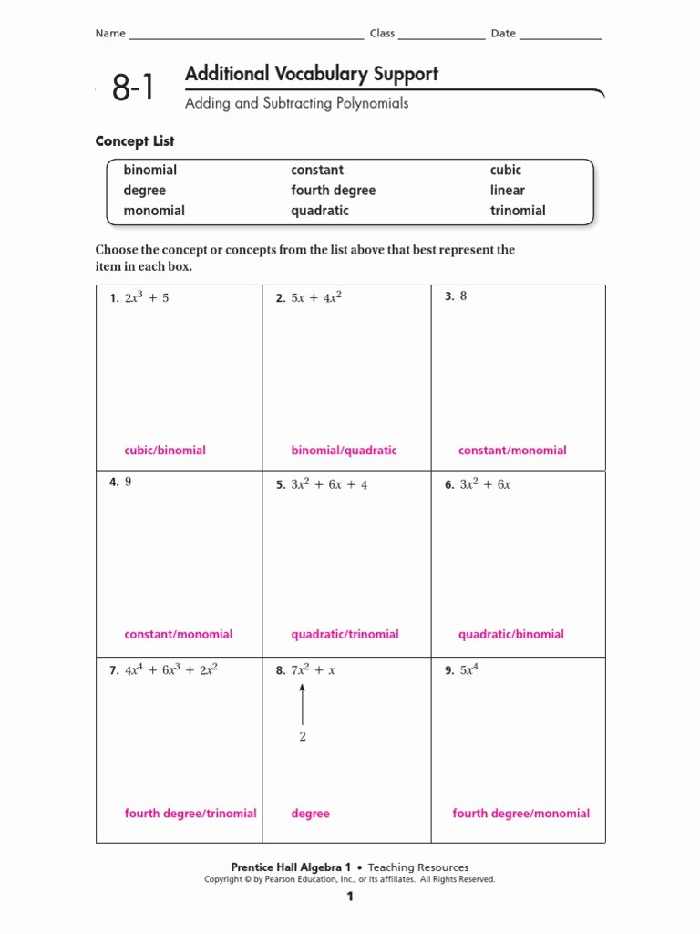 Polynomials Worksheet with Answers New 7 5 Practice Worksheet Factoring Quadratic Trinomials